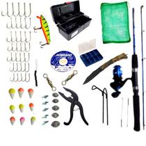 Kit Pescaria Caixa Completa Com Vara Molinete Kit Pescaria Caixa Completa Com Vara Molinete