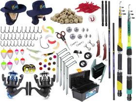 Kit Pescaria Com 2 Varas Telescópicas Para Molinete 1,70m + 2 Varas Telescópicas (4,00m e 4,50m) + 2 Molinetes + Caixa c/ Acessórios (Ref. 191) Kit Pescaria Com 2 Varas Telescópicas Para Molinete 1,70m + 2 Varas Telescópicas (4,00m e 4,50m) + 2 Molinetes + Caixa c/ Acessórios (Ref. 191)