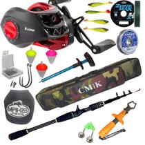Kit Pescaria Completo com Carretilha Évora Drag 5kg + Vara Telescópica em Carbono e Acessórios Lado da Manivela:Esquerdo Kit Pescaria Completo com Carretilha Évora Drag 5kg + Vara Telescópica em Carbono e Acessórios Lado da Manivela:Esquerdo