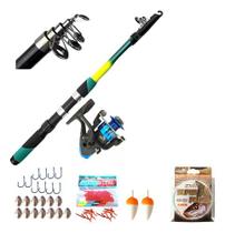 Kit Pescaria Completo Vara De Pesca Molinete Anzol Linha