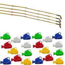 Kit Pescaria Festa Junina Para 4 Pessoas E 20 Peixinhos Kit Pescaria Festa Junina Para 4 Pessoas E 20 Peixinhos