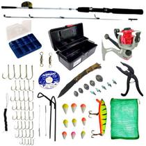 Kit Pescaria Iniciar Pesca Maleta Com Itens Vara Molinete Kit Pescaria Iniciar Pesca Maleta Com Itens Vara Molinete