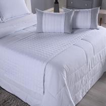 Kit Peseira 5 Pçs Cama Casal King e Almofadas Cheias Copacabana Percal 300 Fios