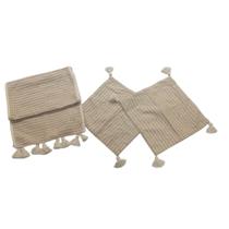 kit Peseira Casal de Luxo e Almofada Pompom 100% Algodão