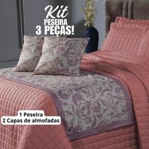 Kit Peseira Casal mais 2 Capa de Almofadas 43 x 43cm.