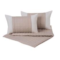 Kit Peseira Copacabana 5 Peças King Percal 300 Fios Acompanha Almofadas Cheias 100% Poliéster - Caqui