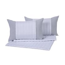 Kit Peseira Copacabana 5 Peças Queen Percal 300 Fios Acompanha Almofadas Cheias 100% Poliéster - Branco Kit Peseira Copacabana 5 Peças Queen Percal 300 Fios Acompanha Almofadas Cheias 100% Poliéster - Branco