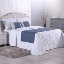Kit Peseira de Cama Copacabana 5 Peças Percal 300 Fios Acompanha Almofadas Cheias Kit Peseira de Cama Copacabana 5 Peças Percal 300 Fios Acompanha Almofadas Cheias