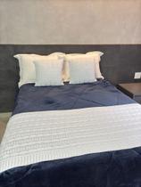 Kit Peseira de Tricot + 2 Capas de Almofada para Cama e Sofá Casal Padrão Decoração FIRENZE