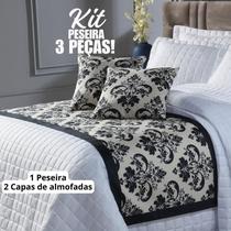 Kit Peseira Decoração Quarto Elegante com Capa de Almofada King 3 Peças.