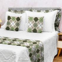 Kit Peseira King 5 peças Piquet Favinho Liso e Estampado