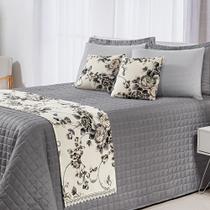 Kit Peseira King com Capas de Almofadas 3 Peças Piquet Palha