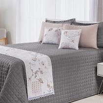 Kit Peseira King com Capas de Almofadas 3 Peças Piquet Salmão