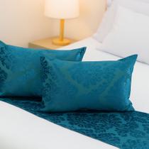 Kit Peseira King com Par De Almofadas 60cmx30cm 03 Pçs Nobre
