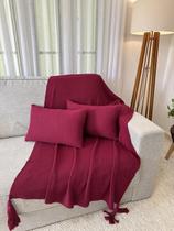 Kit Peseira Manta Luxo Decorativa Pompom Cama Casal + 2 Capa Kit Peseira Manta Luxo Decorativa Pompom Cama Casal + 2 Capa