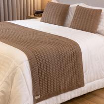 Kit Peseira Manta Sofa Cama Casal 180x70cm + 2 Capas de Almofada Trico Amsterdam