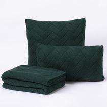 Kit Peseira Manta Sofa Cama Solteiro 150x60cm + 2 Capas de Almofada Londres