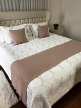 Kit Peseira Manta Tricot Sala Cama Casal Sofá 180x60cm Veneza + 2 capas
