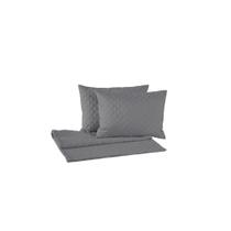 Kit Peseira para Cama Queen Casal 5 Peças com Almofadas Decorativas Microfibra Matelada Cor: Cinza