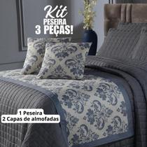Kit Peseira Queen mais 2 Capa de Almofadas 43 x 43cm.