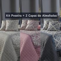 Kit Peseira Queen mais 2 Capa de Almofadas 43 x 43cm.