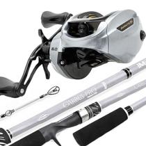 Kit Pesqueiro 30kg Carretilha Avante BG Vara Garbus Carbon Lado da Manivela:EsquerdoCor:Vara 2,40mt