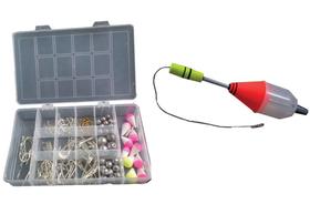 Kit Pesqueiro - Anzol + Chumbada + Boias + Cevadeira