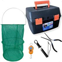 Kit Pesqueiro Boga Grip Balança Maleta Alicate Linha Sambura