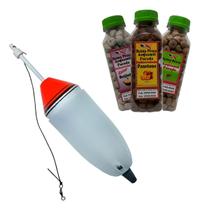 Kit Pesqueiro Boia Cevadeira De Arremesso + Ração Especial