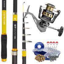 Kit Pesqueiro Molinete 2000 Drag 5kg Com Vara Telescópica e Estojo Completo