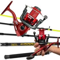 Kit Pesqueiro Molinete Esquerda Direita +Vara 2 Partes Fibra