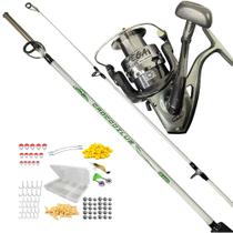 Kit Pesqueiro Molinete Mega 5000 Vara Makis 1,80mts Estojo Completo