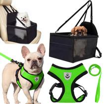 Kit Pet Bolsa para Transporte Cachorro Gato Com Guia Peitoral Resistente Refletivo