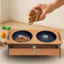 Kit Pet Cães e Gatos Armazenamento de Alimentos Tigela Dupla Funcional Kit Pet Cães e Gatos Armazenamento de Alimentos Tigela Dupla Funcional