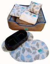 Kit Pet Cama Colchonete Toalha 6 Peças G Rosa 70X70 Noblesse