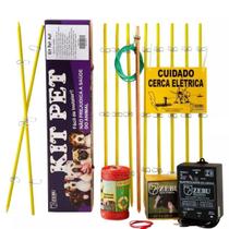Kit Pet Cerca Elétrica Pequenos Animais Cães Coelhos Galinhas Zebu Bivolt Kit Pet Cerca Elétrica Pequenos Animais Cães Coelhos Galinhas Zebu Bivolt