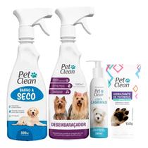 Kit Pet Clean Banho A Seco Desembaraço Hidratação E Lágrimas