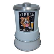 Kit Pet Comedouro + Pote de Ração Modelo Dog Pitbull Aluminio
