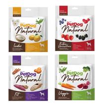 Kit - pet dog natural indoor + natural veggie - natural frutas vermelhas + natural fit 150g