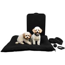 Kit Pet Médio Cama Futon Sanitário Comedouros Coleira Bola