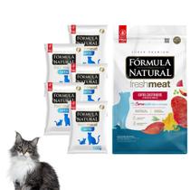 Kit Pet Premium Com 5 Rações Fórmula Natural Linha Fresh Meat Para Gatos Castrados Sabor Carne