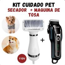 KIT PET SHOP Máquininha Tosa KEMEI 1991 + Secador econômico 110V KIT PET SHOP Máquininha Tosa KEMEI 1991 + Secador econômico 110V