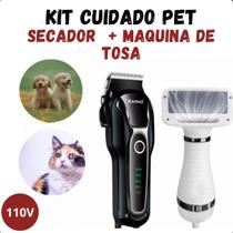 KIT PET SHOP Máquininha Tosa KEMEI 1991 + Secador moderno KIT PET SHOP Máquininha Tosa KEMEI 1991 + Secador moderno