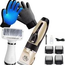 Kit Pet Shop Prático - Tosa, Secador E Luva Tira-Pelos