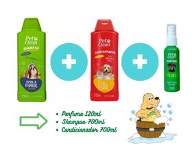 Kit PetClean Shampoo Bomba Vitamina + Condicionador Perfume Banho e Tosa Cães Gato