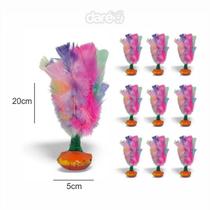 Kit Petecas Plumas Coloridas Base material sintético - Kit Com 10 Petecas - DareEsportes - 5cmx20cm