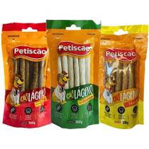 Kit petiscão cãolageno 3 un carne frango original para cães