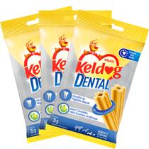 Kit Petisco Cuidado Oral Keldog Dental Tech para Cães Minis e Pequenos de 1kg a 10kg 3 Unid - Kelco