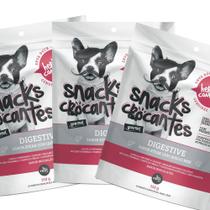 Kit petiscos biscoito para cães snack crocante digestive 150 g 3 unidades