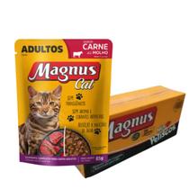 Kit petiscos sache magnus para gatos ração úmida alimento pet 18un